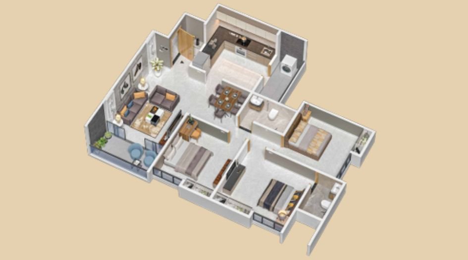 Dolphin-palm-Floor-Plan-3BHK-874 Sqft
